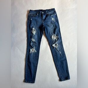 Judy Blue distressed skinny jeans.